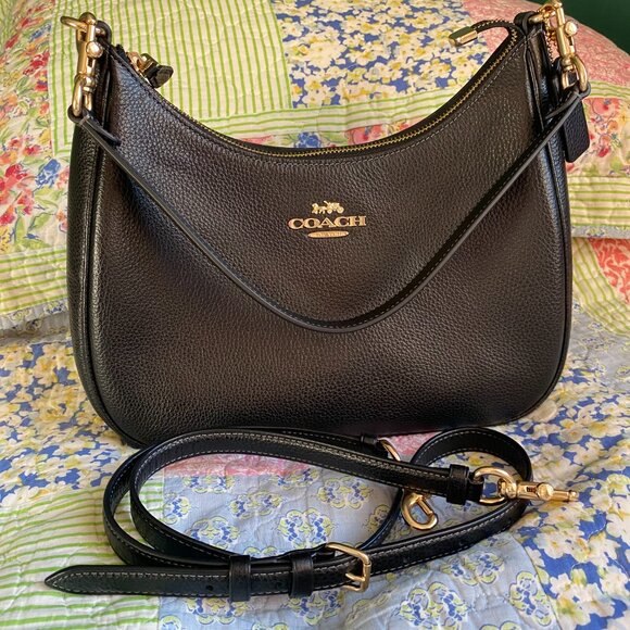 Coach Teri Hobo Bag - Black/Gold - Picture 3 of 5